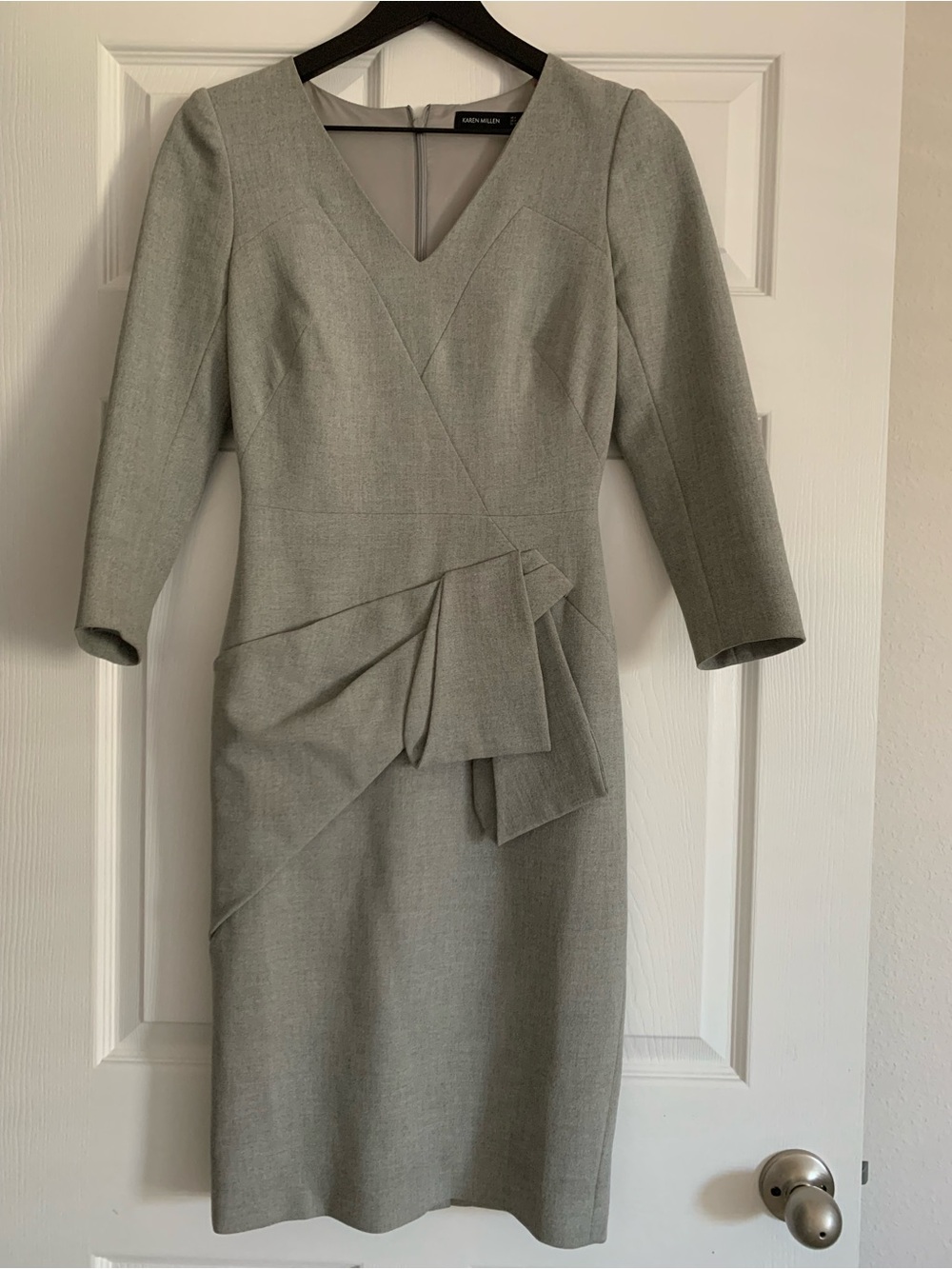 Karen Millen Gray Sheath Dress with Waist Detail